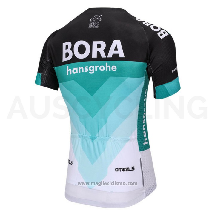 2018 Abbigliamento Ciclismo Bora Verde e Nero Manica Corta e Salopette